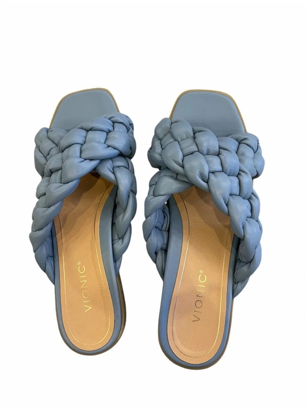Vionic Braided Slide Sandals in Light Blue - Picture 3 of 5